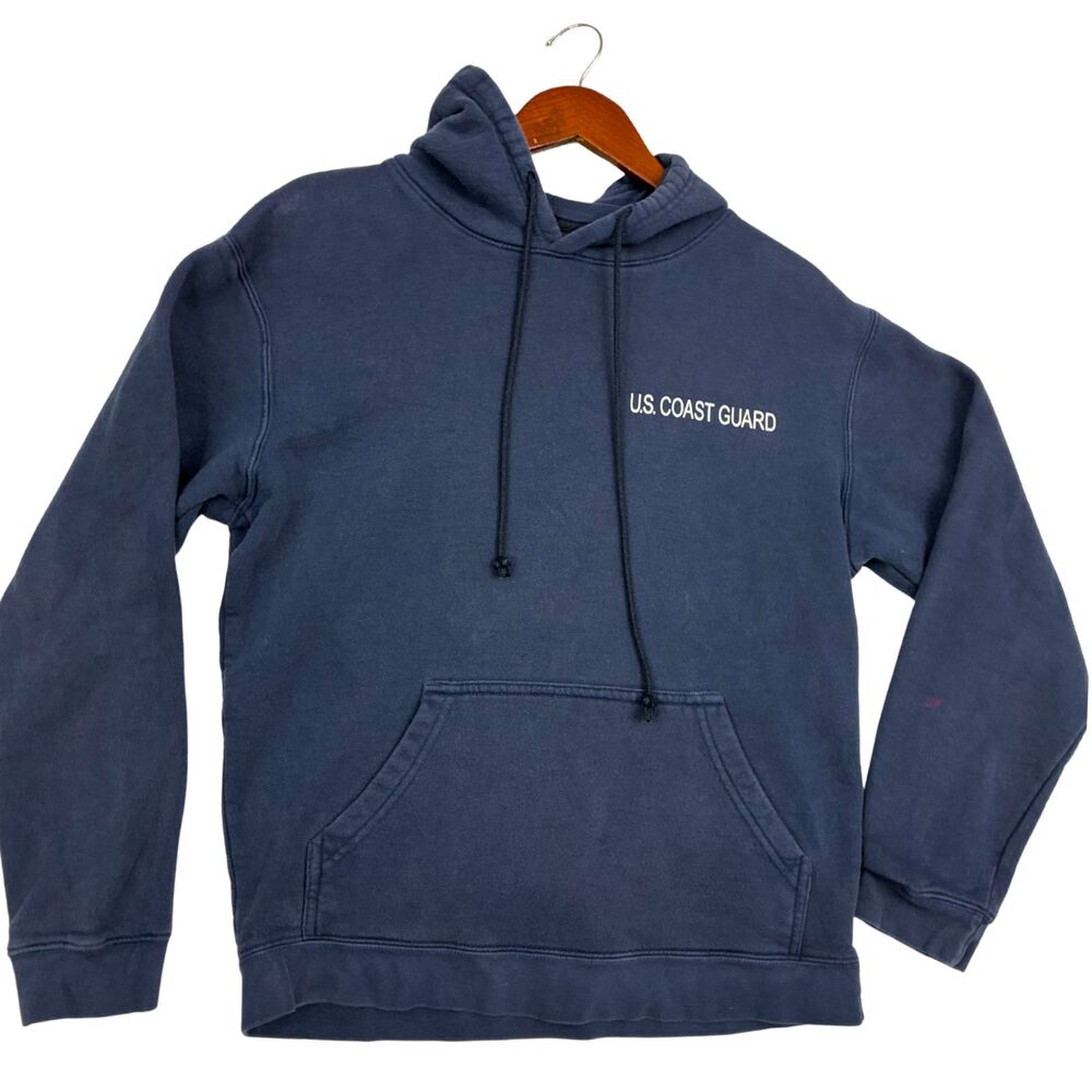 US Coast Guard Hoodie Mens Blue Maritime Law Enforcement San Diego Sweatshirt